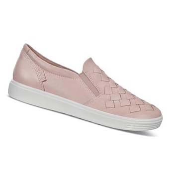 Dámské Boty Casual Ecco Soft 7 Woven Růžové | CZ 82OKI